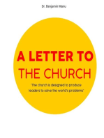 A Letter To The church: The Church is Designed to solve the World's Problems