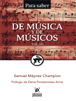 DE MÚSICA Y DE MÚSICOS / Volumen III
