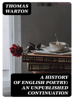 A History of English Poetry: an Unpublished Continuation