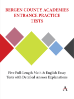 Bergen County Academies Entrance Practice Tests: Five Full-Length Math and English Essay Tests with Detailed Answer Explanations