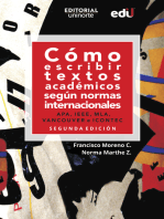 Cómo escribir textos académicos según normas internacionales. APA, IEEE, MLA, VANCOUVER e ICONTEC