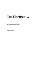 Im Übrigen…: Blablaphorismen 1