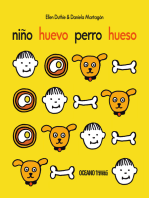 Niño, huevo, perro, hueso