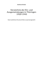 Verzeichnis der Ein- und Ausgemeindungen in Thüringen 1920-1945: Nach amtlichen Druckschriften zusammengestellt