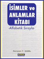 İsimler ve Anlamlar Kitabı- Alfabetik Sırayla