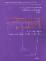 Les littératures africaines de langue francaise à l'époque de la postmodernité: Etat des lieux et perspectives de la recherche