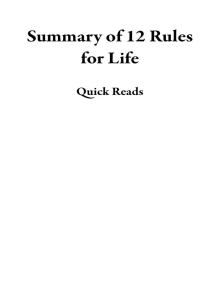 Contaminado congelador uvas Summary of 12 Rules for Life by Jordan B. Peterson by Quick Reads - Ebook |  Scribd