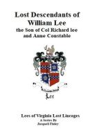 Lost Descendants of William Lee, the Son of Colonel Richard Lee and Anne Constable