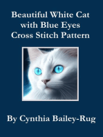 Beautiful White Cat with Blue Eyes Cross Stitch Pattern