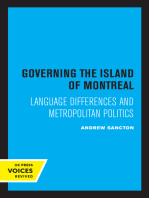 Governing the Island of Montreal: Language Differences and Metropolitan Politics
