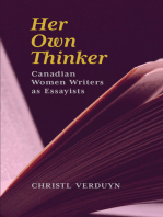 Her Own Thinker: Canadian Women Writers as Essayists