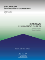 Diccionario de procedimiento parlamentario / Dictionary of parliamentary procedure: español-inglés, inglés-español / Spanisch-English, English-Spanish