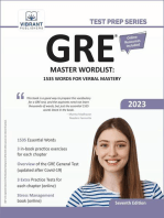 GRE Master Wordlist: 1535 Words for Verbal Mastery: Test Prep Series