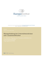 Managerhaftung bei Unternehmenskrisen und -zusammenbrüchen: 11. Zürcher Tagung zur Verantwortlichkeit im Unternehmensrecht - Tagungsband 2022