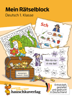 Mein Rätselblock Deutsch 1. Klasse: Rätsel für kluge Köpfe mit Lösungen - Förderung mit Freude