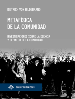 Metafísica de la comunidad: Investigaciones sobre la esencia y el valor de la comunidad