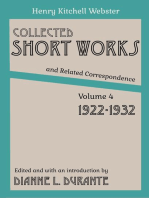 Collected Short Works and Related Correspondence Vol. 4: 1922-1932