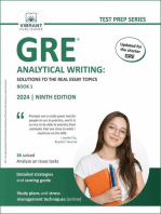 GRE Analytical Writing: Solutions to the Real Essay Topics - Book 1: Test Prep Series