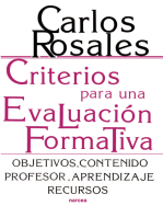 Criterios para una evaluación formativa: Objetivos. Contenido. Profesor. Aprendizaje. Recursos