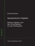 Apophatische Subjekte: Deleuze, Badiou und das Unverfügbare (in) der Philosophie
