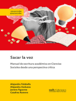 Sacar la voz: Manual de escritura académica en Ciencias Sociales desde una perspectiva crítica