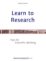 Learn to Research: Tips for Scientific Working