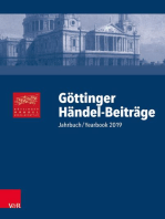 Göttinger Händel-Beiträge, Band 20: Jahrbuch/Yearbook 2019