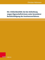 Die »Fehleridentität« bei der Anfechtung wegen Eigenschaftsirrtums unter besonderer Berücksichtigung des Insolvenzverfahrens