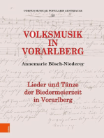 Volksmusik in Vorarlberg: Lieder und Tänze der "Biedermeierzeit" in Vorarlberg