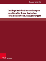 Textlinguistische Untersuchungen zu mittelalterlichen deutschen Testamenten von Krakauer Bürgern