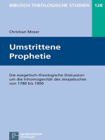 Umstrittene Prophetie: Die exegetisch-theologische Diskussion um die Inhomogenität des Jesajabuches von 1780 bis 1900