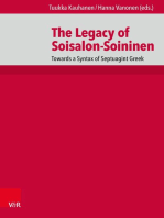 The Legacy of Soisalon-Soininen: Towards a Syntax of Septuagint Greek