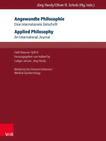 Angewandte Philosophie. Eine internationale Zeitschrift / Applied Philosophy. An International Journal: Heft/Volume 1,2015: Medizinische Erkenntnistheorie / Medical Epistemology. Heft 1 Jg.2015