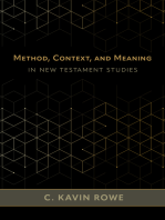 Method, Context, and Meaning in New Testament Studies