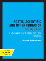Poetic, Scientific and Other Forms of Discourse: A New Approach to Greek and Latin Literature
