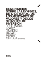 Comentarios sobre la Ley 6/2023, de 17 de marzo, de los Mercados de Valores y de los Servicios de Inversión