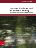 Literature, Translation, and the Politics of Meaning: Polish, American, and German Literary Traditions