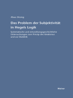 Das Problem der Subjektivität in Hegels Logik: Systematische und entwicklungsgeschichtliche Untersuchungen zum Prinzip des Idealismus und zur Dialektik