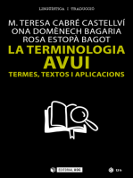 La terminologia avui: Termes, textos i aplicacions