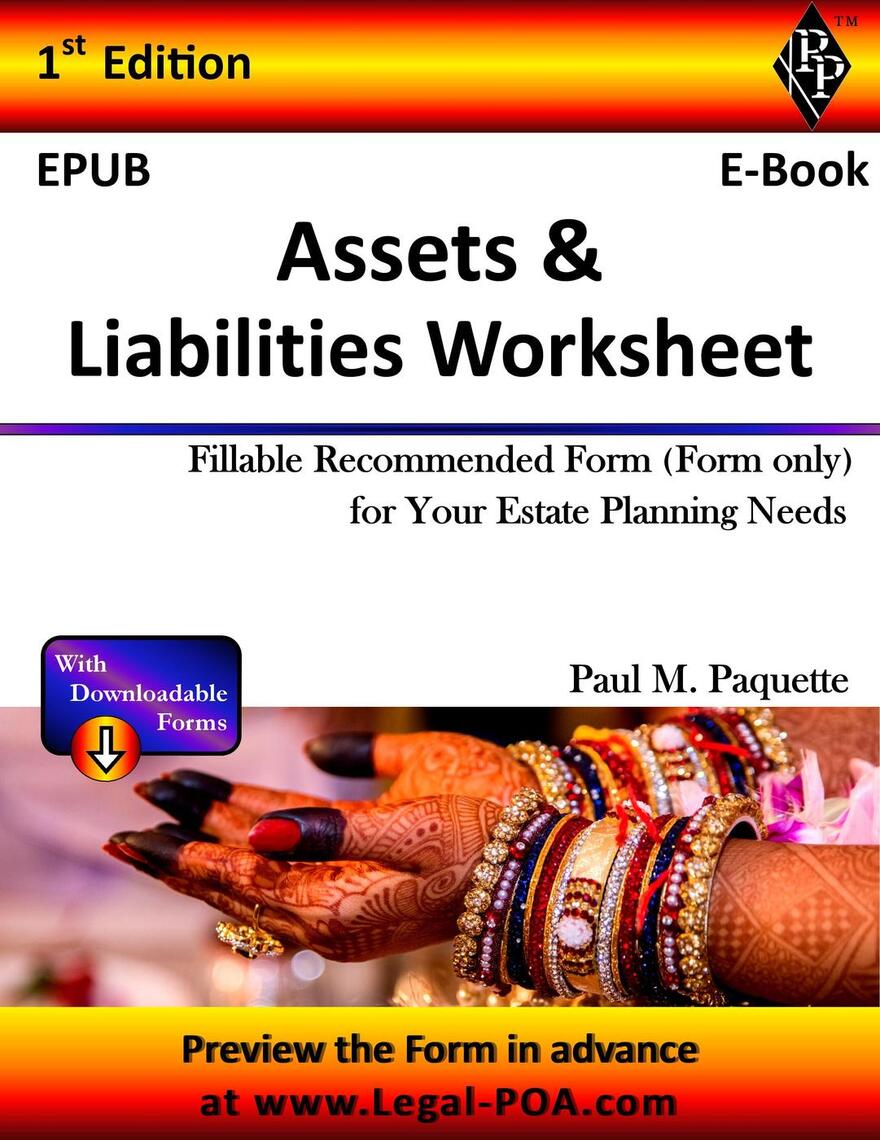 Assets & Liabilities Worksheet : Fillable Recommended Form (Form Only ...