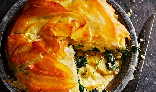 Rick Stein’s Cheese, Potato And Spinach Filo Pie Recipe - The