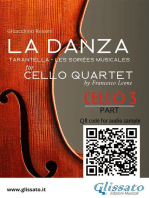 Cello 3 part of "La Danza" tarantella by Rossini for Cello Quartet