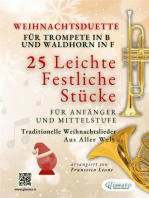 Weihnachtsduette für Trompete in B und Waldhorn in F - 25 Leichte Festliche Stücke für Anfänger und Mittelstufe: Traditionelle Weihnachtslieder aus aller Welt