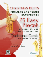 Christmas Duets for Alto and Tenor Saxophones – 25 Easy Pieces for Beginners and Early Intermediate: Traditional Carols from Around the World