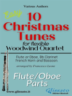 Flute/Oboe part of "10 Christmas Tunes" for Flex Woodwind Quartet