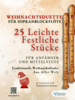 Weihnachtsduette für Sopranblockflöte – 25 Leichte Festliche Stücke für Anfänger und Mittelstufe