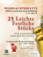Weihnachtsduette für Zwei Gleiche Saxophone in Es oder B | 25 Leichte Stücke für Anfänger und Mittelstufe